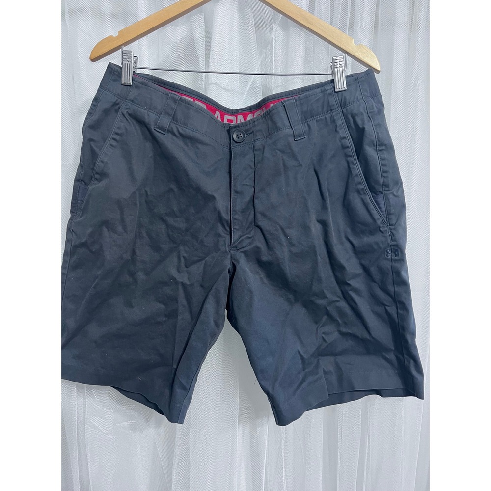 Under Armour Men's Gray Flat Front Shorts Size‎ 38W Casual Golf  stretch waist